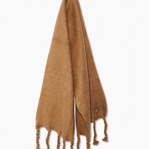 Aritzia Babaton Brown Wool Scarf with Tassels